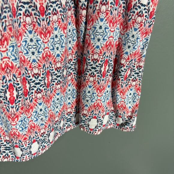 Faded Glory Red & Blue Boho Print Off The Shoulder Peasant Top - Size XXL (20) - Picture 4 of 7